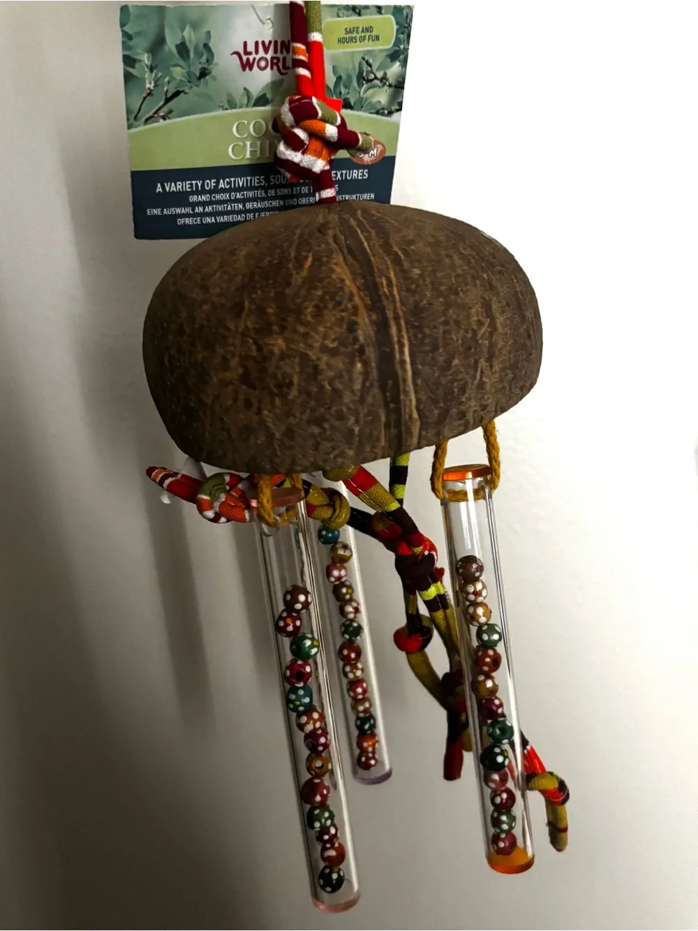 Living World Coconut Shell Hanging Large Bird Toy Coco Chime